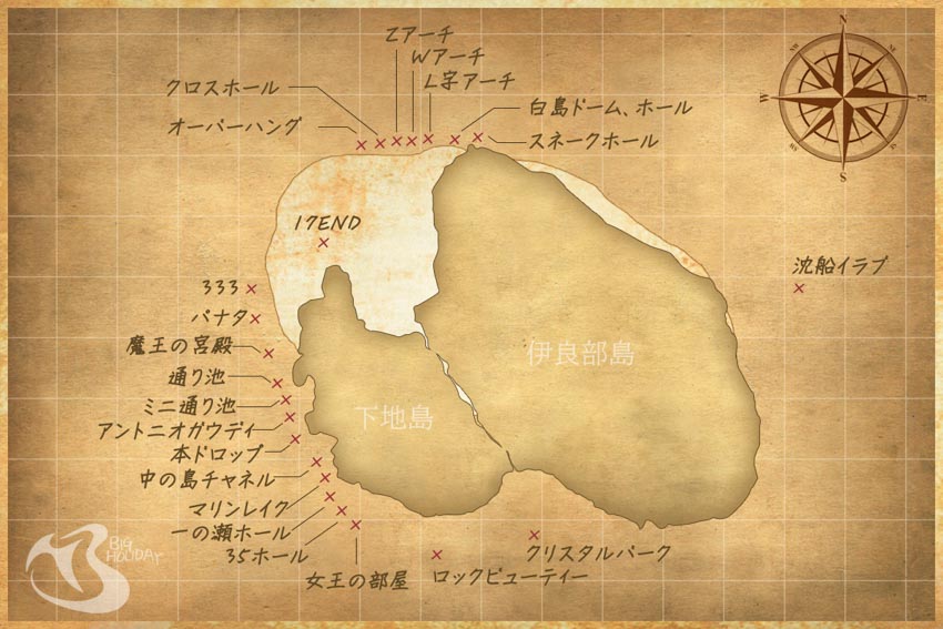 宮古島ダイビングポイントマップ