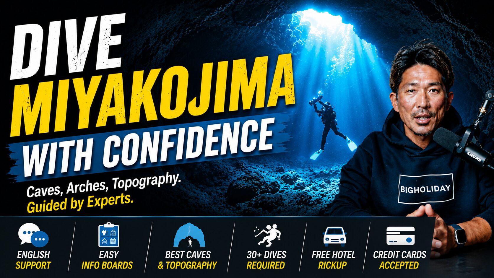 Dive Miyakojima with confidence - English support for certified divers